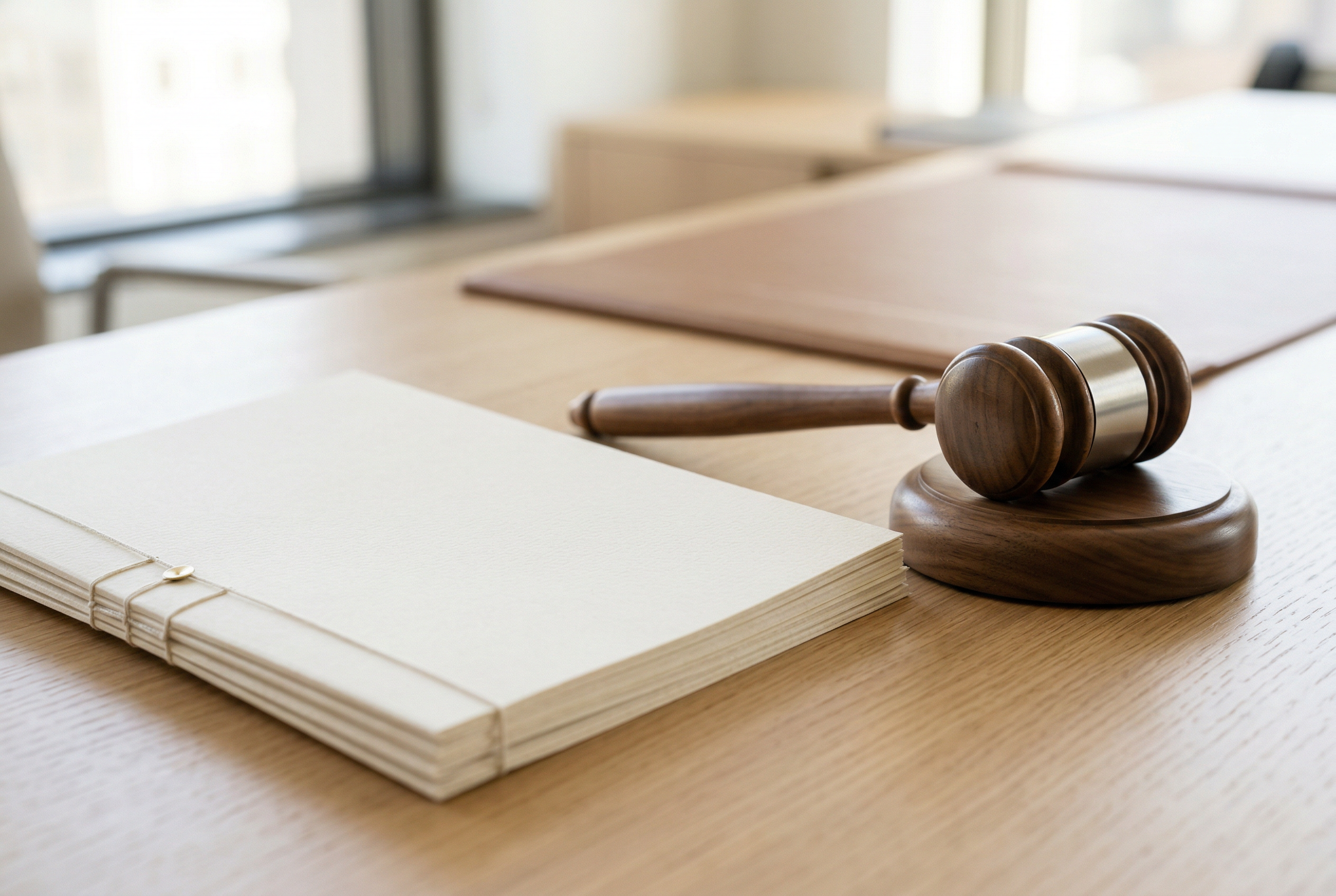 Legal documents and gavel